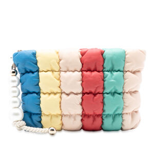 Pre-Loved Chanel CC Multicolore Padded Lambskin Faux Pearl Clutch